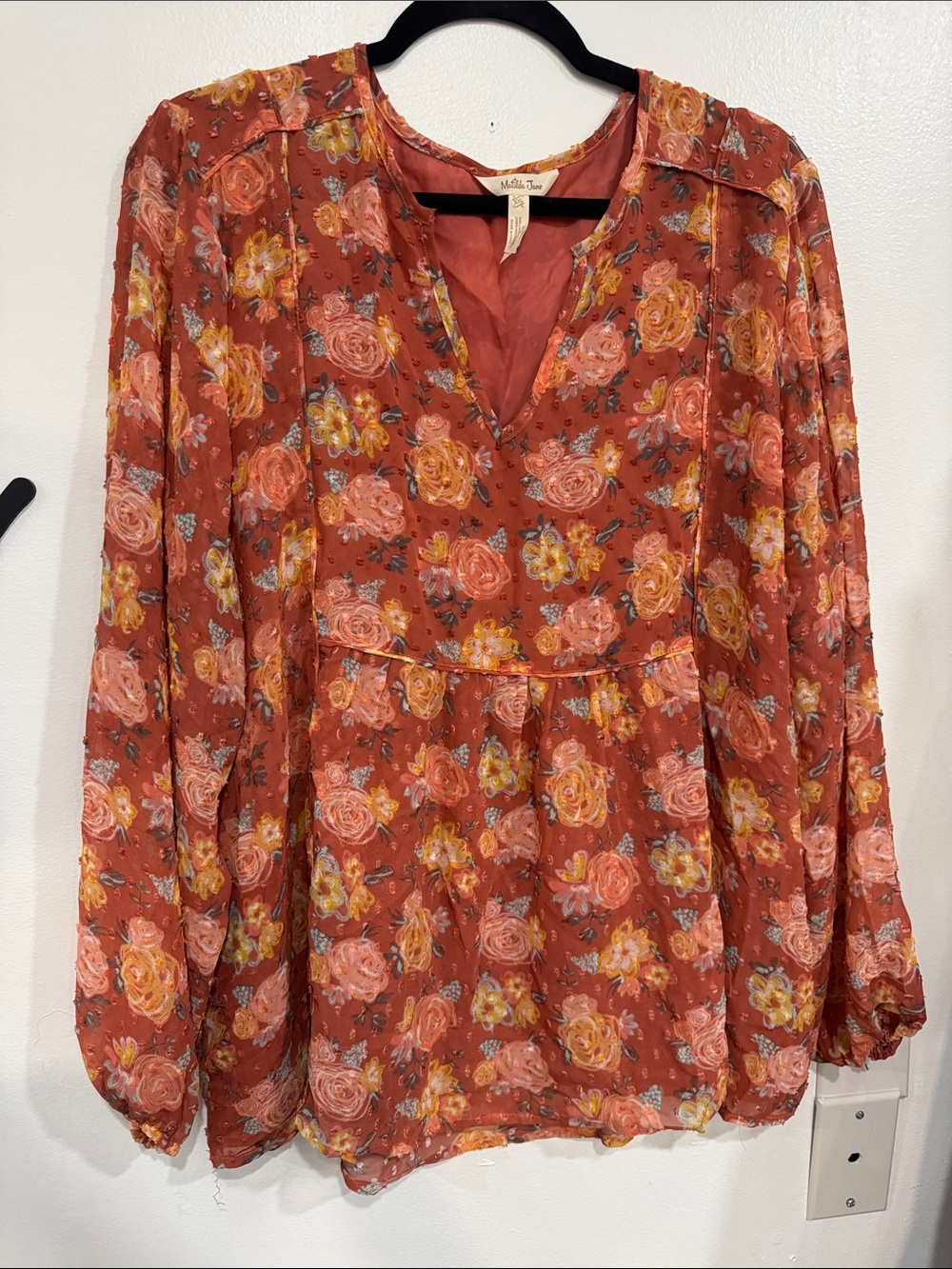 Matilda Jane Rust Floral V-Neck Tunic